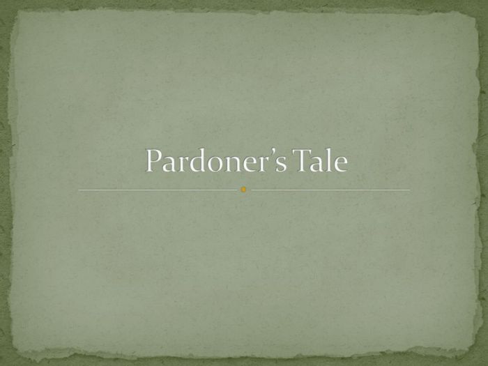 Examples of irony in the pardoner's tale