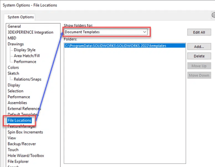 Solidworks the default templates are not valid