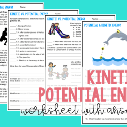 Potential and kinetic energy worksheet with answers