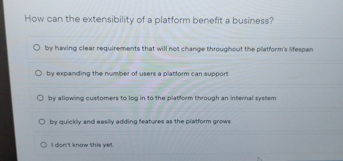 How can the extensibility of a platform benefit a business