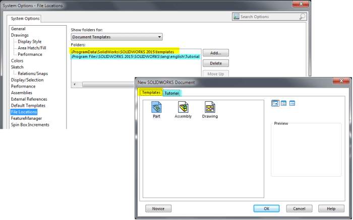 Solidworks the default templates are not valid